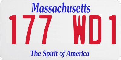 MA license plate 177WD1