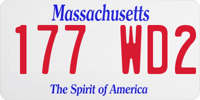 MA license plate 177WD2