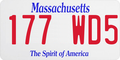 MA license plate 177WD5