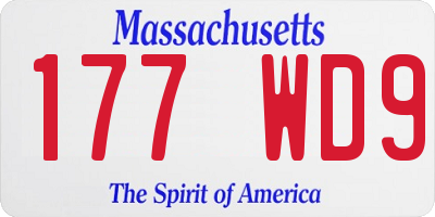 MA license plate 177WD9