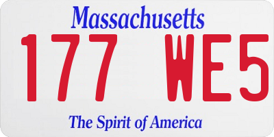 MA license plate 177WE5