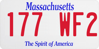 MA license plate 177WF2
