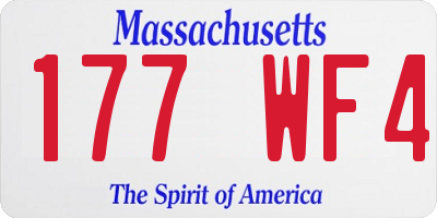 MA license plate 177WF4