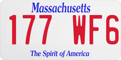 MA license plate 177WF6