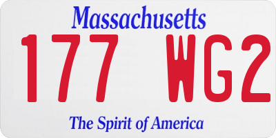 MA license plate 177WG2