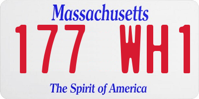 MA license plate 177WH1