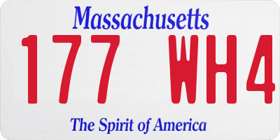 MA license plate 177WH4