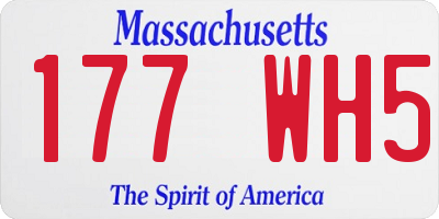 MA license plate 177WH5