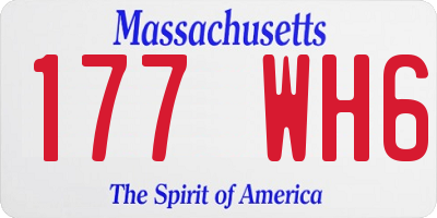 MA license plate 177WH6