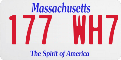 MA license plate 177WH7