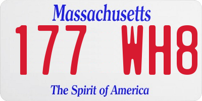 MA license plate 177WH8
