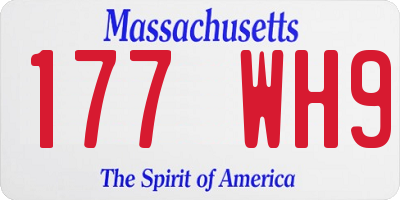 MA license plate 177WH9