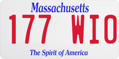 MA license plate 177WI0