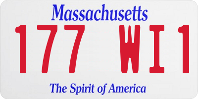 MA license plate 177WI1