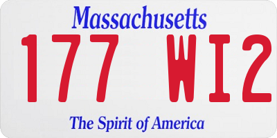 MA license plate 177WI2