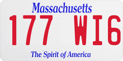 MA license plate 177WI6