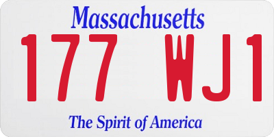 MA license plate 177WJ1