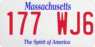 MA license plate 177WJ6