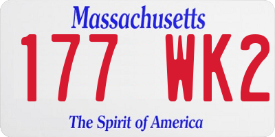 MA license plate 177WK2