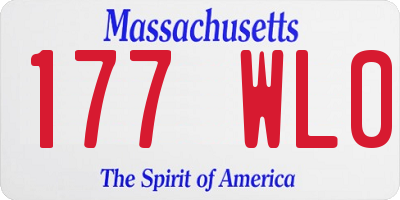 MA license plate 177WL0