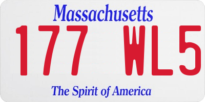 MA license plate 177WL5