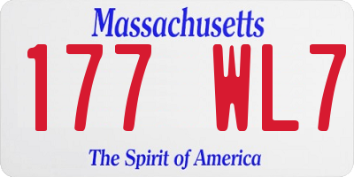 MA license plate 177WL7