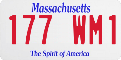 MA license plate 177WM1