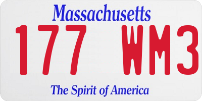 MA license plate 177WM3