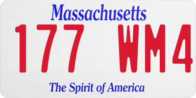 MA license plate 177WM4