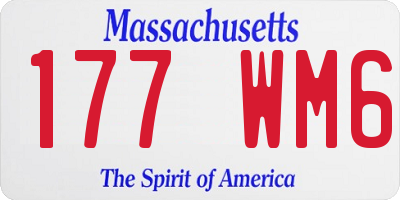 MA license plate 177WM6