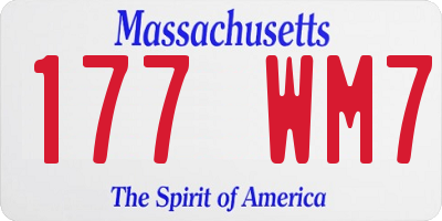 MA license plate 177WM7