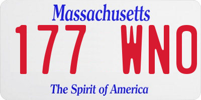 MA license plate 177WN0