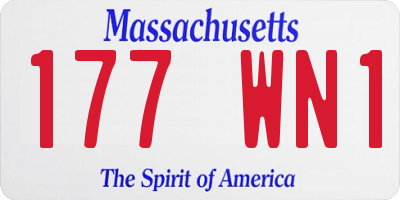MA license plate 177WN1