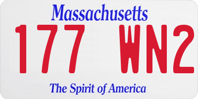 MA license plate 177WN2