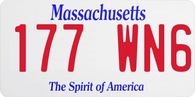 MA license plate 177WN6