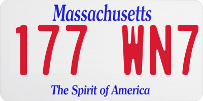 MA license plate 177WN7