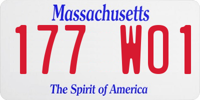 MA license plate 177WO1