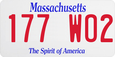 MA license plate 177WO2