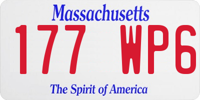 MA license plate 177WP6