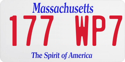 MA license plate 177WP7