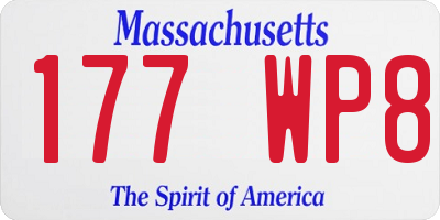 MA license plate 177WP8
