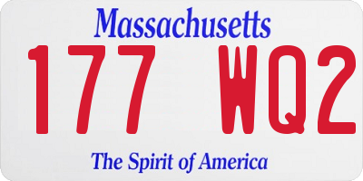 MA license plate 177WQ2