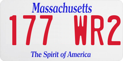 MA license plate 177WR2