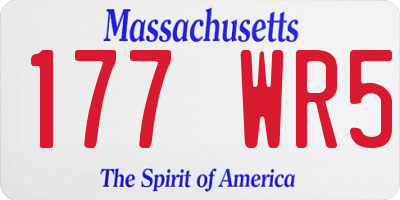MA license plate 177WR5