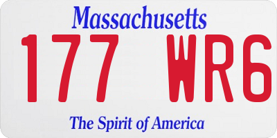 MA license plate 177WR6