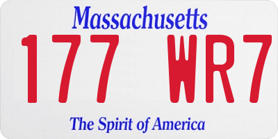 MA license plate 177WR7
