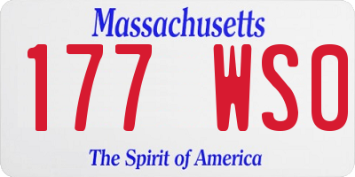 MA license plate 177WS0