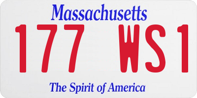 MA license plate 177WS1
