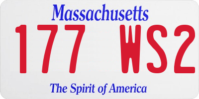 MA license plate 177WS2