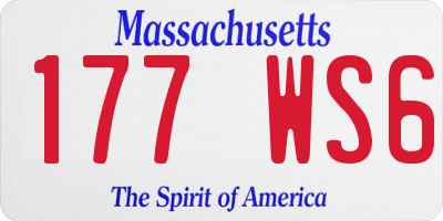 MA license plate 177WS6